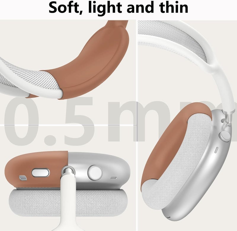 MINDRESY Silicone Case Cover for AirPods Max Headphones, Ear Pad Case Cover/Ear Cups Cover/Headband Cover for AirPods Max (USB-C/Lightning)(2024/2020),Accessories Silicone Protector for Apple AirPod Max, Dune - Image 5